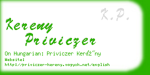 kereny priviczer business card